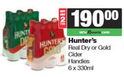 Hunter's Real Dry Or Gold Cider Handies-For 2 x 6 x 330ml
