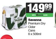 Savanna Premium Dry Cider Cans-6 x 500ml