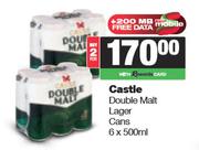 Castle Double Malt Lager Cans-For 2 x 6 x 500ml