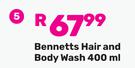 Bennetts Baby Hair & Body Wash-400ml