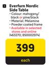 Everfurn Nordic Side Table-Each