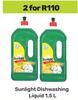 Sunlight Dishwashing Liquid-For 2 x 1.5L