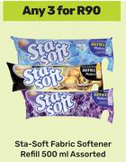 Sta Soft Fabric Softener Refill Assorted-For 3 x 500ml