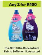 Sta Soft Ultra Concentrate Fabric Softener Assorted-For 2 x 1L