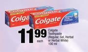 Colgate Toothpaste(Regular, Gel, Herbal Or Herbal White)-100ml Each
