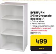 Everfurn 3-Tier Grayscale Bookshelf-Each