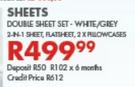 Sheets Double Sheet Set (White/Grey)