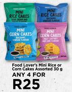 Food Lover's Mini Rice Or Corn Cakes Assorted-For 4 x 30g