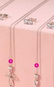 Sterling Silver Cubic Zirconia Cross Pendant On 45cm Chain-Per Set