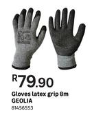 Geolia Latex Grip Gloves 8m