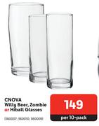 CNOVA Willy Beer, Zombie Or Hiball Glasses-Per 10 Pack