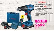 Bosch 18V Cordless Brushless Impact Drill Plus 23 Piece Accessory Set GSB-185 Li-Per Set