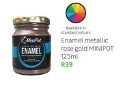 Enamel Metallic Rose Gold Mini Pot-125ml