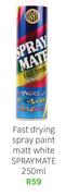 Spraymate Fast Drying Spray Paint Matt White-250ml