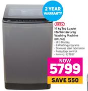 Defy 14Kg Top Loader Manhattan Grey Washing Machine DTL 160