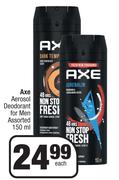 Axe Aerosol Deodorant For Men Assorted-150ml Each