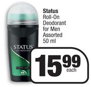 Status Roll On Deodorant For Men Assorted-50ml Each