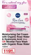 Nivea Moisturising Gel Cream With Organic Rose Water & Hyaluronic Acid-50ml Each