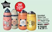 Tommee Tippee Insulated Straw Cup 266ml Or Sipper Cup 390ml-Each