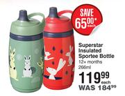 Tommee Tippee Superstar Insulated Sportee Bottle 12+ Months-266ml Each
