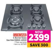Goldair 4 Burner Glass Gas Hob GBGH-4002
