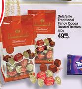 Delafaille Traditional Fancy Cocoa Dusted Truffles-150g Each