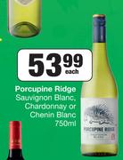 Porcupine Ridge Sauvignon Blanc, Chardonnay Or Chenin Blanc-750ml Each