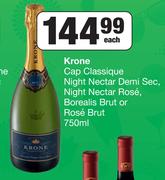 Krone Cap Classique Night Nectar Demi Sec,Night Nectar Rose,Borealis Brut Or Rose Brut-750ml