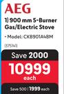 AEG 900mm 5 Burner Gas/Electric Stove CKB901A4BM