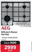 AEG 600mm 4 Burner Gas Hob HG654351SM