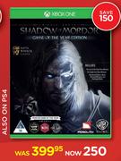 Xbox One Shadow Or Mordor Game Of The Year Edition