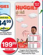 Huggies Gold Disposable Nappies Or Pants Value Pack Assorted-Per Pack