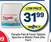 Panado Pain & Fever Tablets Spartan Or Blister Pack-24s Each