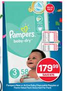 Pampers New Or Active Baby Disposable Nappies Or Pants Value Pack Assorted-Per Pack