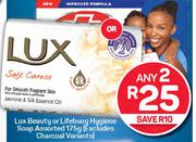 Lux Beauty Or Lifebuoy Hygiene Soap Assorted-Any 2 x 175g 