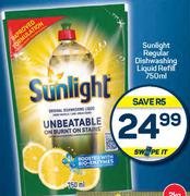 Sunlight Regular Dishwashing Liquid Refill-750ml