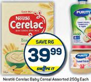 Nestle Cerelac Baby Cereal Assorted-250g Each