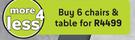 Terrace Leisure Onyx Patio Textilene 6 Chairs + Onyx Rectangular Table-Both For