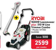 Ryobi 1600W Lawnmower Plus 310W Line Trimmer Combo KIT392-Per Combo