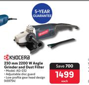 Kyocera 230mm 2200W Angle Grinder & Dust Filter AG-232-Each