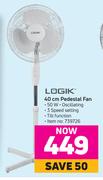 Logik 40cm Pedestal Fan