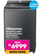 Hisense 16Kg Top Loader Washing Machine WT5T1625DT