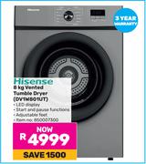 Hisense 8Kg Vented Tumble Dryer DV1W801UT