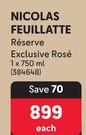 Nicolas Feuillatte Reserve Exclusive Rose-750ml Each
