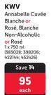 KWV Annabelle Cuvee Blanche Or Rose,Blanche Non Alcoholic Or Rose-750ml Each