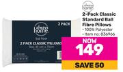 Always Home 2-Pack Classic Standard Ball Fibre Pillows
