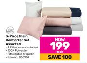 Always Home 3-Piece Plain Comforter Set Assorted-Each