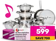 Tissolli 15 Piece Bakeline Stainless Steel Cookware Set