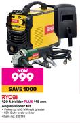 Ryobi 120A Welder Plus 115mm Angle Grinder Kit