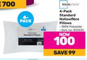 Mainstays 4-Pack Standard Hollowfibre Pillows